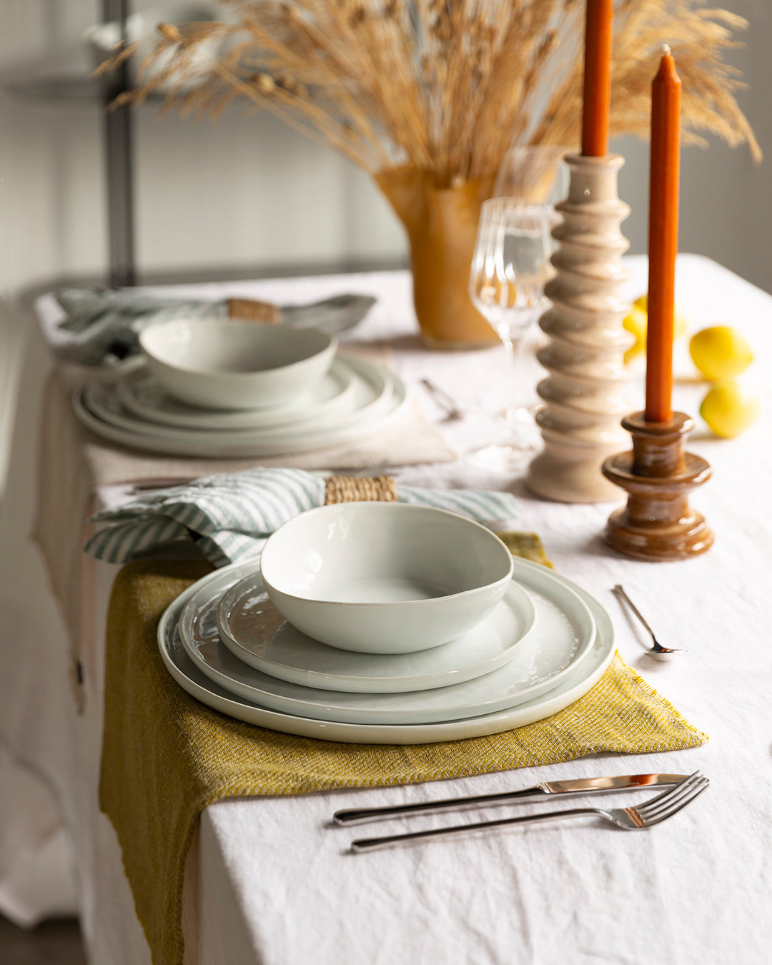 Loza Porcelino Blanco Set de 4 Bowl de Sopa 21 cm