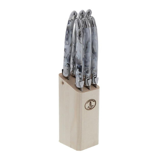 Laguiole Bloque 6 Cuchillos Dark Grey Jean Dubost