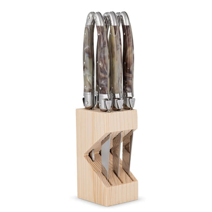 Laguiole Bloque 6 Cuchillos Dark Horn Jean Dubost