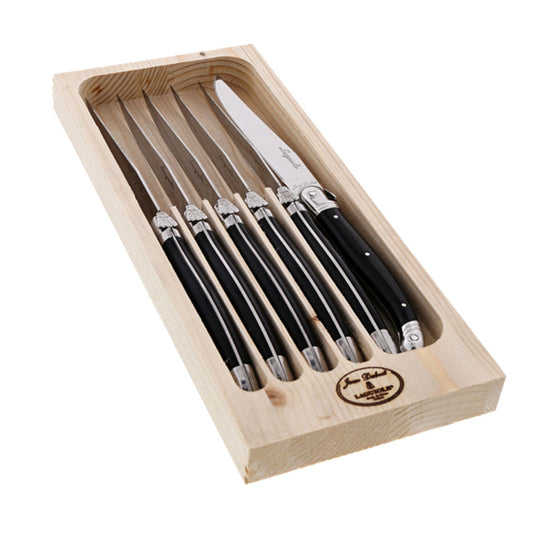 Laguiole Set 6 Cuchillos Negro Jean Dubost