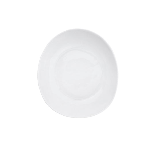 Loza Porcelino Blanco Ovalado Set de 4 Platos de  Postre 23 cm