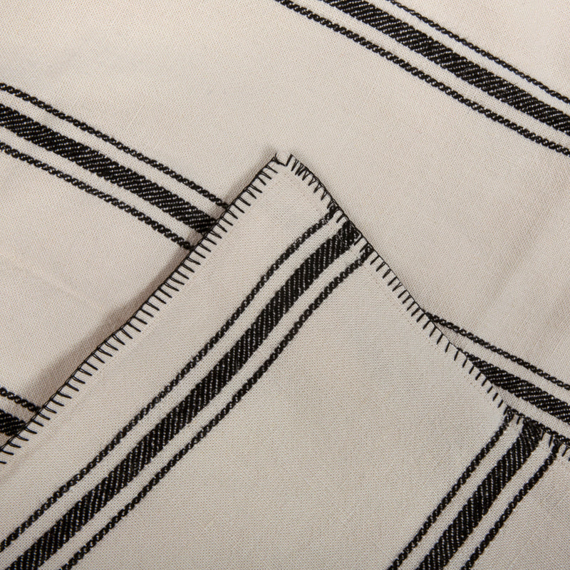 Funda Cojín Lino Niza Marfil/Negro 55x110 cm