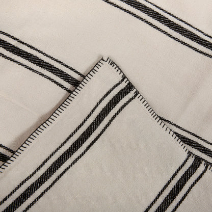 Funda Cojín Lino Niza Marfil/Negro 55x110 cm