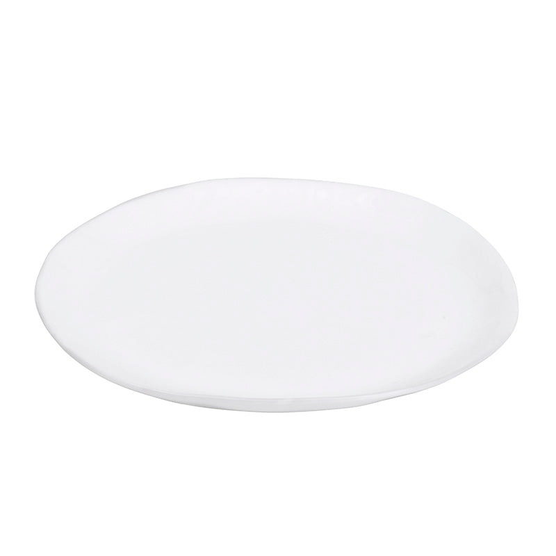 Loza Porcelino Blanco Ovalado Set de 4 Platos de  Postre 23 cm