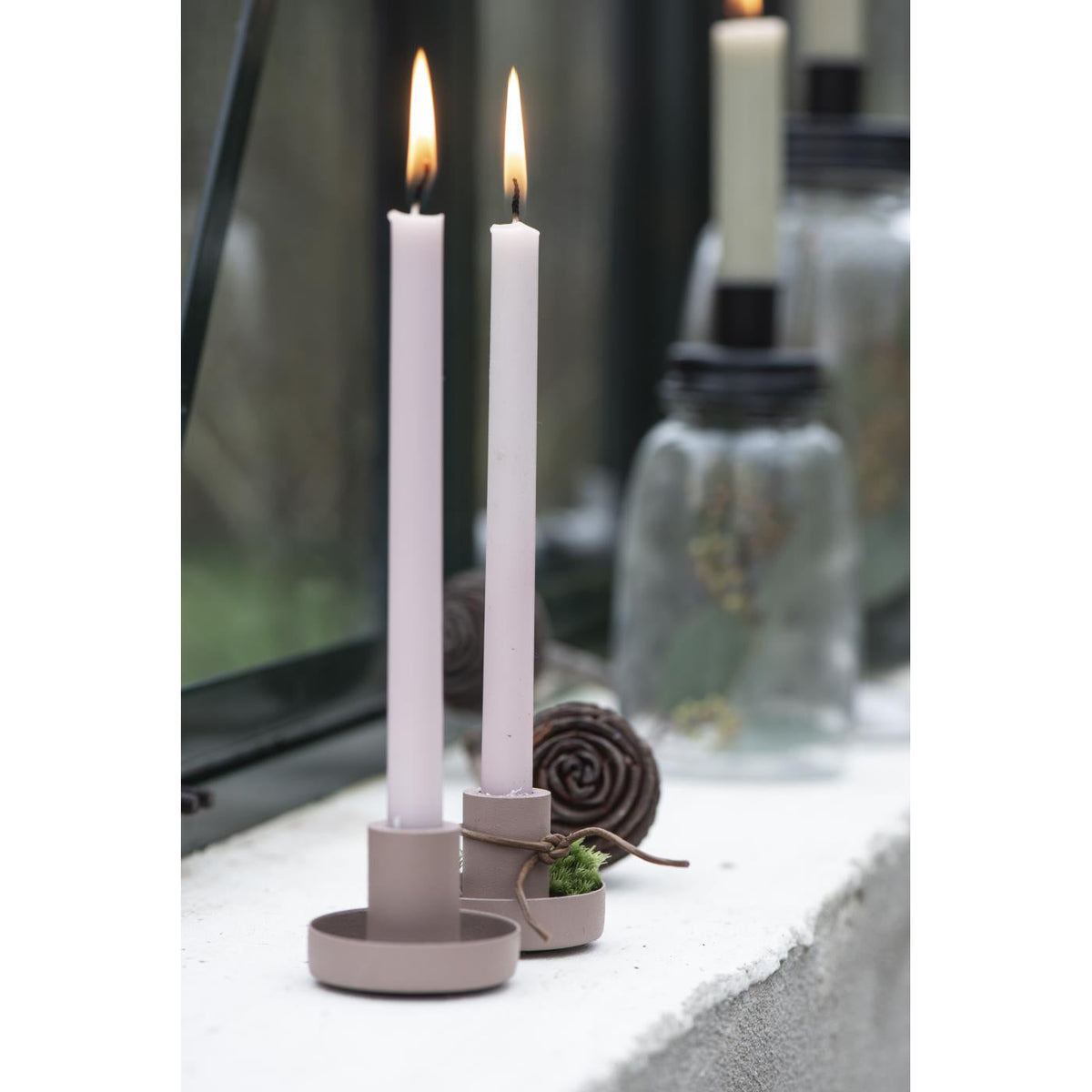 Candelabro Metálico Taper Malva Small