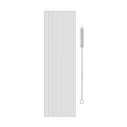 Set 8 bombillas transparente con cepillo CHEERS STRAWS