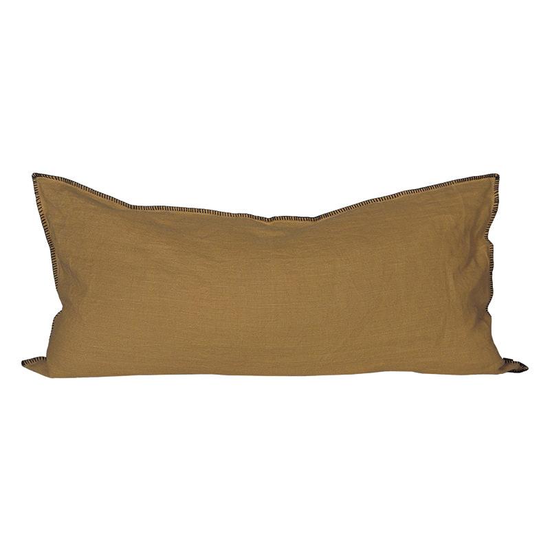 Funda Cojín Lino Mansa Tabac 55x110 cm