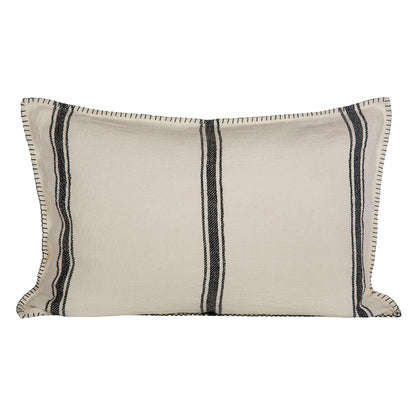 Funda Cojín Lino Niza Marfil/Negro 40x60 cm