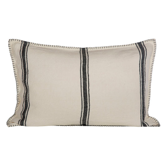 Funda Cojín Lino Niza Marfil/Negro 40x60 cm
