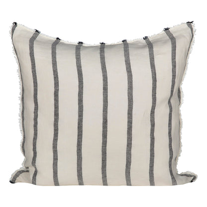 Funda Lino Somme Marfil/Negro 65x65 cm