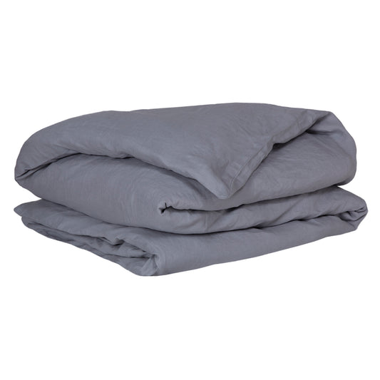 Funda de plumón Lino Humo con fundas de almohadas