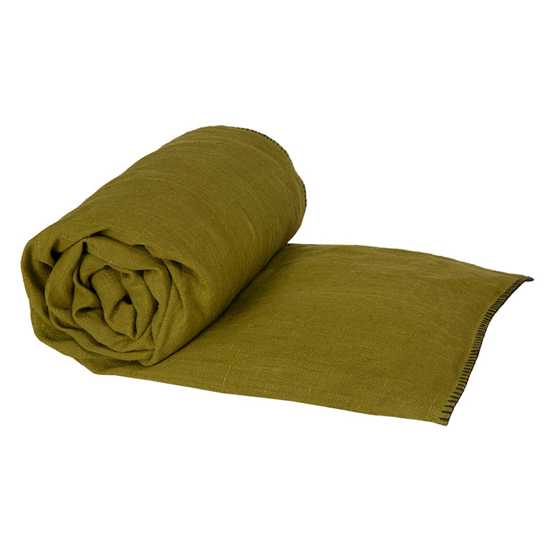 Funda Piecera Lino Mansa Olive 85x200 cm
