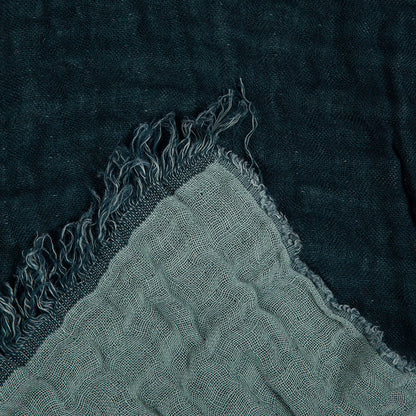 Manta Lino Baya Bleu de Prussse / Celadon