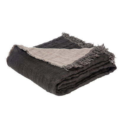 Manta Lino Baya Charbon / Naturel