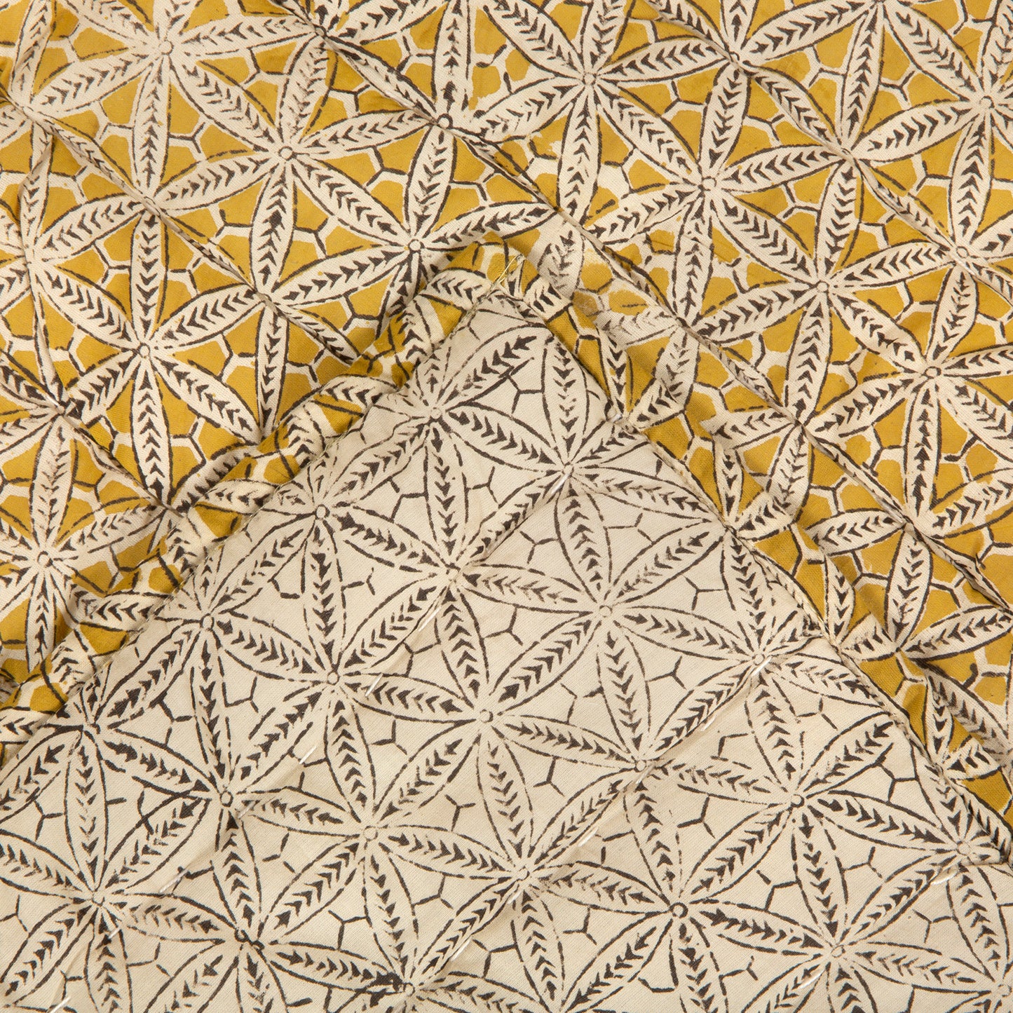 Piecera algodón reversible Chennai Mustard Black
